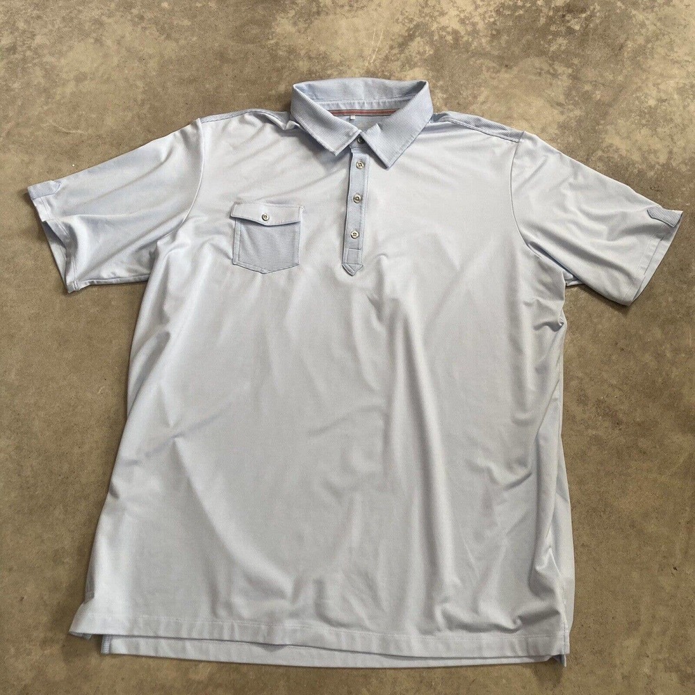 Adidas Adipure Golf Shirt Mens Sz 2XL Performance Fabric Moisture‎ Wicking Blue